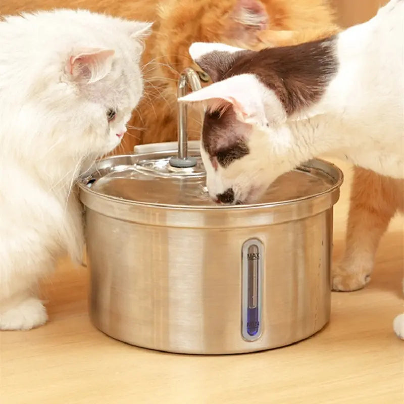 118Oz Cat Water Fountain Stainless Steel Pet Drinking Fountain for Cats Indoor with Quiet Pump, Replacement Filters