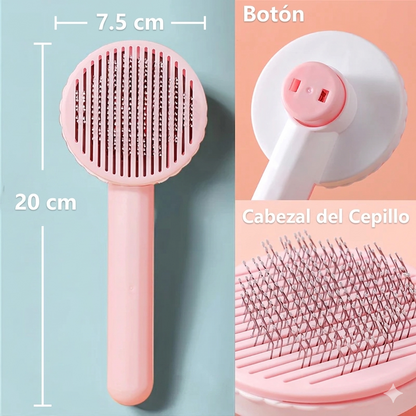 Cepillo Carda Autolimpiante para Perros y Gatos