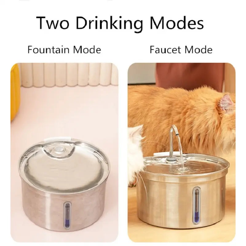 118Oz Cat Water Fountain Stainless Steel Pet Drinking Fountain for Cats Indoor with Quiet Pump, Replacement Filters