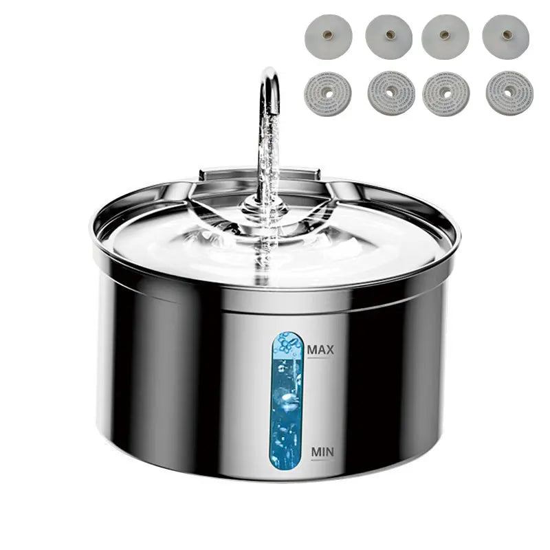 118Oz Cat Water Fountain Stainless Steel Pet Drinking Fountain for Cats Indoor with Quiet Pump, Replacement Filters