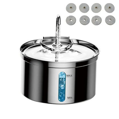 118Oz Cat Water Fountain Stainless Steel Pet Drinking Fountain for Cats Indoor with Quiet Pump, Replacement Filters