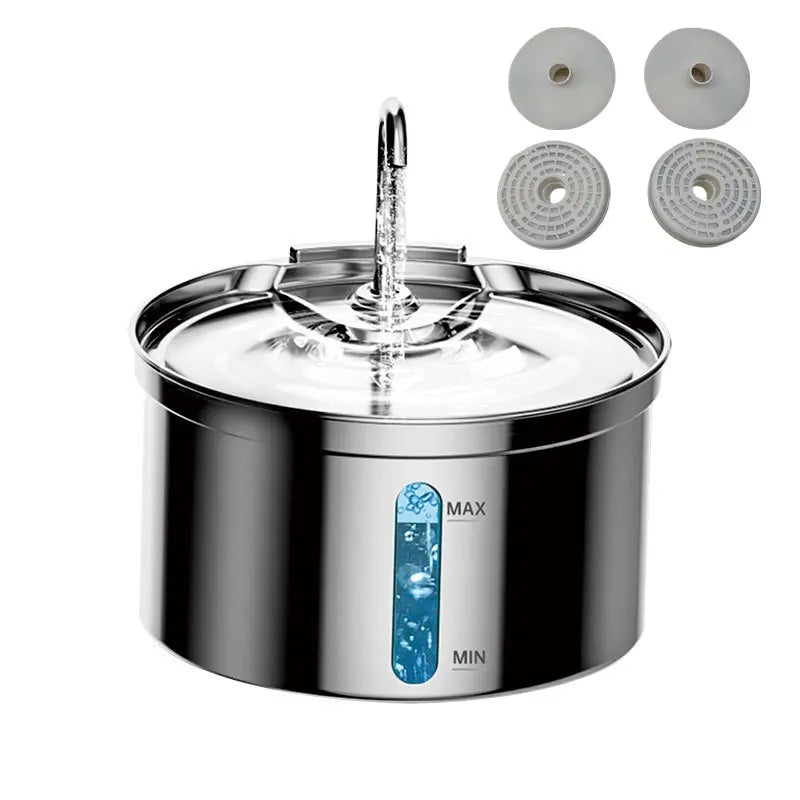 118Oz Cat Water Fountain Stainless Steel Pet Drinking Fountain for Cats Indoor with Quiet Pump, Replacement Filters